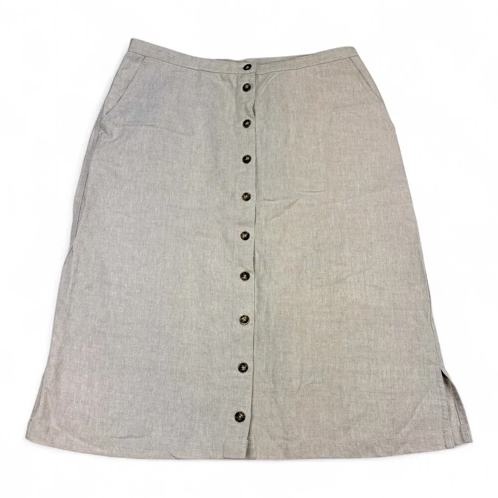 Jones‎ New York Plus Size 16 Linen Button-Front Pencil Skirt